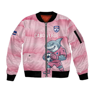 Cabo Verde Football 2026 Custom Sleeve Zip Bomber Jacket Tubaroes Azuis Goalkeeper Pink Jersey