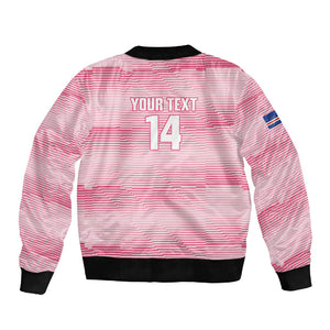 Cabo Verde Football 2026 Custom Sleeve Zip Bomber Jacket Tubaroes Azuis Goalkeeper Pink Jersey