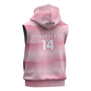 Cabo Verde Football 2026 Custom Sleeveless Hoodie Tubaroes Azuis Goalkeeper Pink Jersey