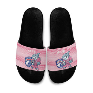 Cabo Verde Football 2026 Custom Slide Sandals Tubaroes Azuis Goalkeeper Pink Jersey