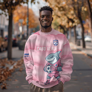 Cabo Verde Football 2026 Custom Sweatshirt Tubaroes Azuis Goalkeeper Pink Jersey