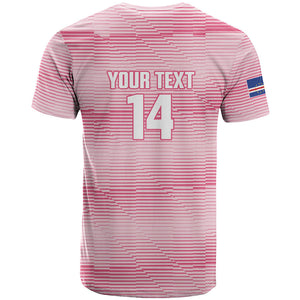 Cabo Verde Football 2026 Custom T shirt Tubaroes Azuis Goalkeeper Pink Jersey