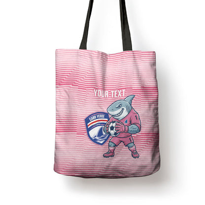 Cabo Verde Football 2026 Custom Tote Bag Tubaroes Azuis Goalkeeper Pink Jersey