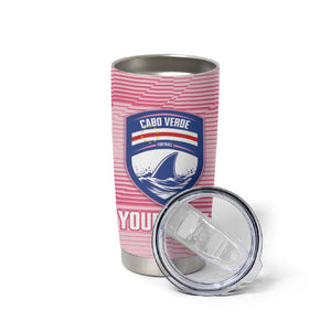 Cabo Verde Football 2026 Custom Tumbler Cup Tubaroes Azuis Goalkeeper Pink Jersey