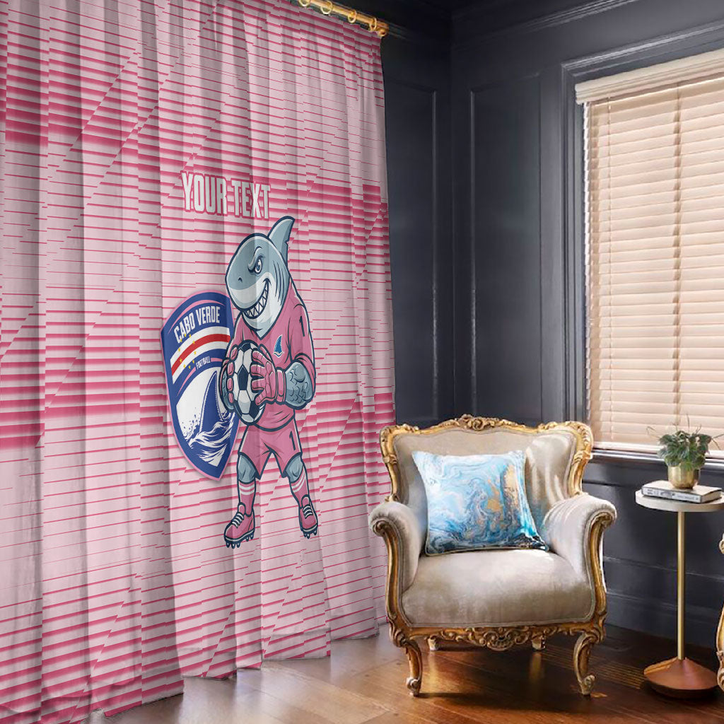 Cabo Verde Football 2026 Custom Window Curtain Tubaroes Azuis Goalkeeper Pink Jersey