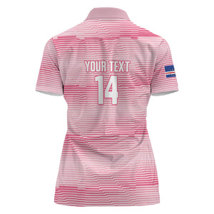 Cabo Verde Football 2026 Custom Women Polo Shirt Tubaroes Azuis Goalkeeper Pink Jersey