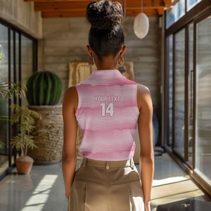 Cabo Verde Football 2026 Custom Women Sleeveless Polo Shirt Tubaroes Azuis Goalkeeper Pink Jersey
