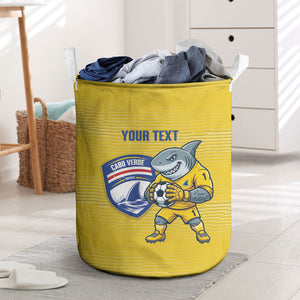 Cabo Verde Football 2026 Custom Laundry Basket Tubaroes Azuis Goalkeeper Yellow Jersey