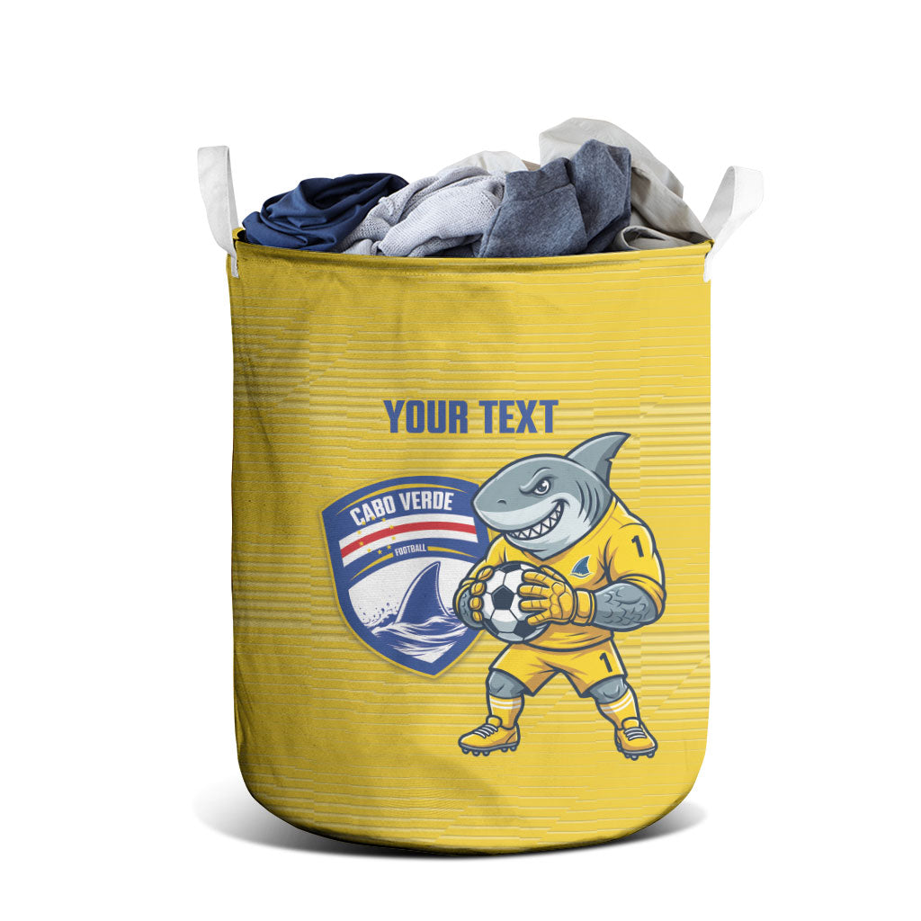 Cabo Verde Football 2026 Custom Laundry Basket Tubaroes Azuis Goalkeeper Yellow Jersey