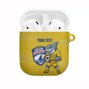 Cabo Verde Football 2026 Custom AirPods Case Tubaroes Azuis Goalkeeper Yellow Jersey