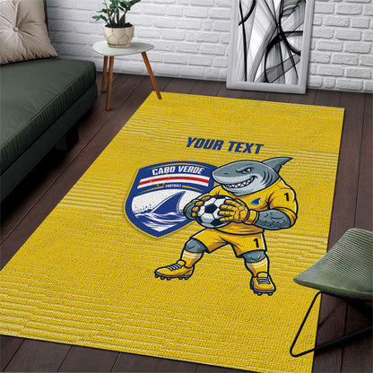 Cabo Verde Football 2026 Custom Area Rug Tubaroes Azuis Goalkeeper Yellow Jersey