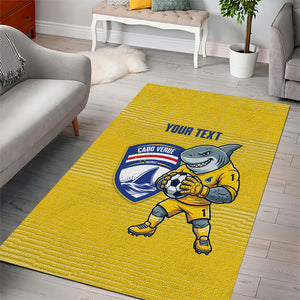Cabo Verde Football 2026 Custom Area Rug Tubaroes Azuis Goalkeeper Yellow Jersey