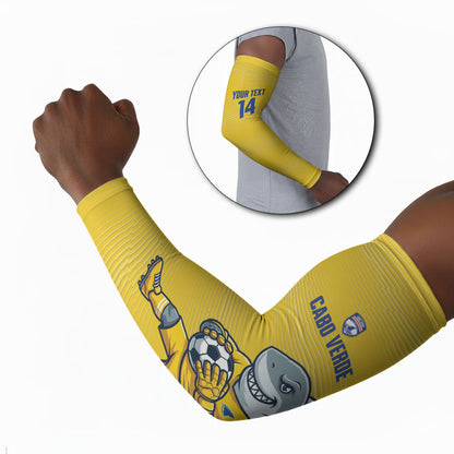 Cabo Verde Football 2026 Custom Arm Sleeves Tubaroes Azuis Goalkeeper Yellow Jersey