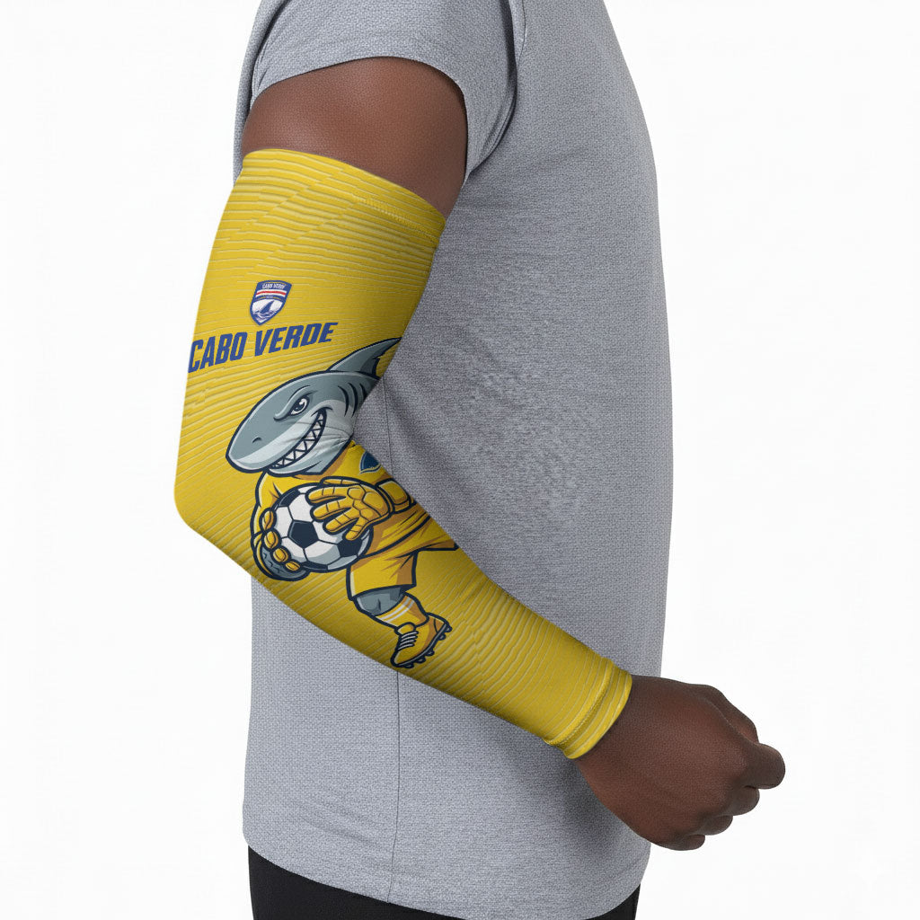 Cabo Verde Football 2026 Custom Arm Sleeves Tubaroes Azuis Goalkeeper Yellow Jersey