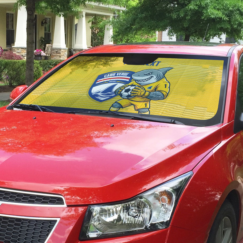 Cabo Verde Football 2026 Custom Auto Sun Shade Tubaroes Azuis Goalkeeper Yellow Jersey