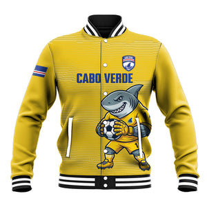 Cabo Verde Football 2026 Custom Baseball Jacket Tubaroes Azuis Goalkeeper Yellow Jersey