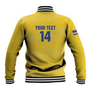 Cabo Verde Football 2026 Custom Baseball Jacket Tubaroes Azuis Goalkeeper Yellow Jersey