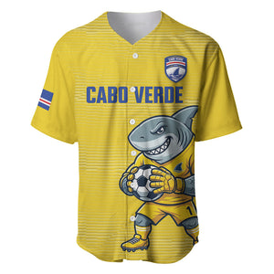 Cabo Verde Football 2026 Custom Baseball Jersey Tubaroes Azuis Goalkeeper Yellow Jersey