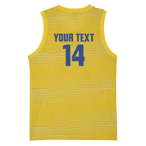 Cabo Verde Football 2026 Custom Basketball Jersey Tubaroes Azuis Goalkeeper Yellow Jersey