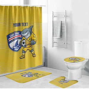 Cabo Verde Football 2026 Custom Bathroom Set Tubaroes Azuis Goalkeeper Yellow Jersey