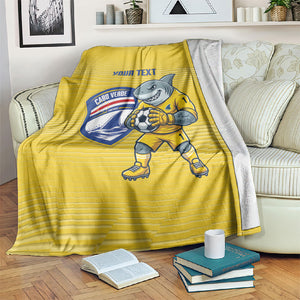 Cabo Verde Football 2026 Custom Blanket Tubaroes Azuis Goalkeeper Yellow Jersey