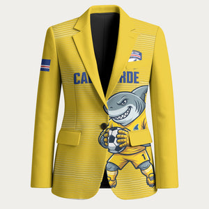 Cabo Verde Football 2026 Custom Blazer Tubaroes Azuis Goalkeeper Yellow Jersey