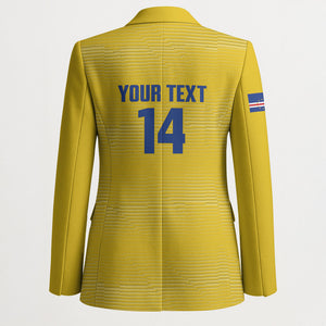 Cabo Verde Football 2026 Custom Blazer Tubaroes Azuis Goalkeeper Yellow Jersey