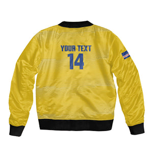 Cabo Verde Football 2026 Custom Bomber Jacket Tubaroes Azuis Goalkeeper Yellow Jersey