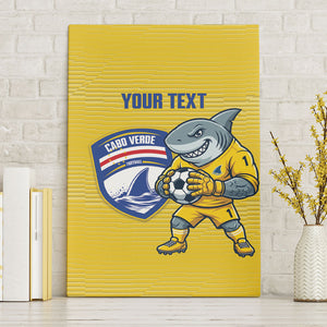 Cabo Verde Football 2026 Custom Canvas Wall Art Tubaroes Azuis Goalkeeper Yellow Jersey