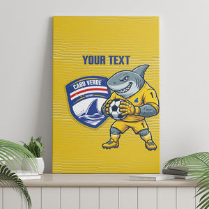 Cabo Verde Football 2026 Custom Canvas Wall Art Tubaroes Azuis Goalkeeper Yellow Jersey