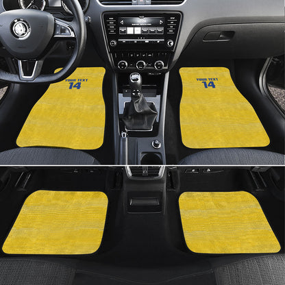 Cabo Verde Football 2026 Custom Car Mats Tubaroes Azuis Goalkeeper Yellow Jersey