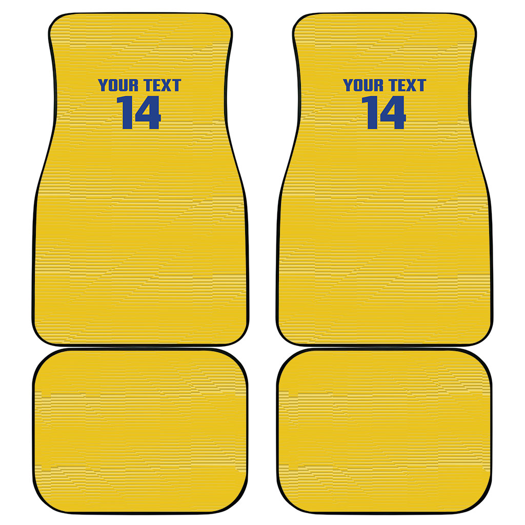 Cabo Verde Football 2026 Custom Car Mats Tubaroes Azuis Goalkeeper Yellow Jersey