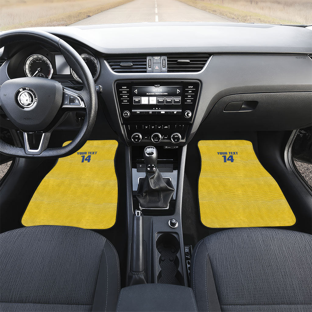 Cabo Verde Football 2026 Custom Car Mats Tubaroes Azuis Goalkeeper Yellow Jersey