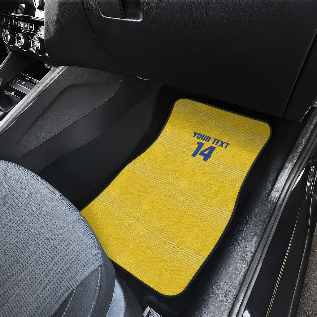 Cabo Verde Football 2026 Custom Car Mats Tubaroes Azuis Goalkeeper Yellow Jersey