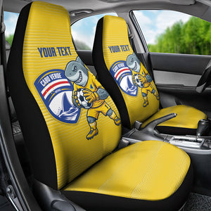 Cabo Verde Football 2026 Custom Car Seat Cover Tubaroes Azuis Goalkeeper Yellow Jersey