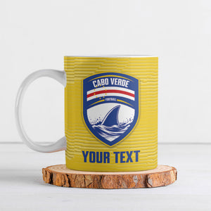Cabo Verde Football 2026 Custom Ceramic Mug Tubaroes Azuis Goalkeeper Yellow Jersey