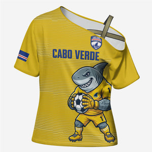 Cabo Verde Football 2026 Custom Cross Shoulder Shirt Tubaroes Azuis Goalkeeper Yellow Jersey