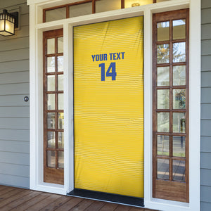 Cabo Verde Football 2026 Custom Door Cover Tubaroes Azuis Goalkeeper Yellow Jersey