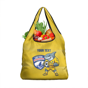 Cabo Verde Football 2026 Custom Grocery Bag Tubaroes Azuis Goalkeeper Yellow Jersey