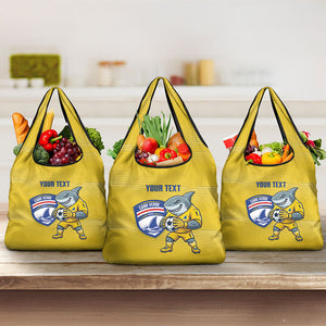 Cabo Verde Football 2026 Custom Grocery Bag Tubaroes Azuis Goalkeeper Yellow Jersey