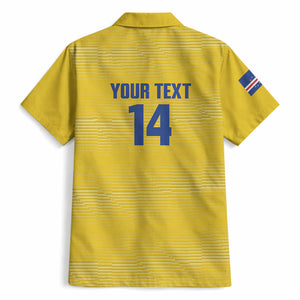 Cabo Verde Football 2026 Custom Hawaiian Shirt Tubaroes Azuis Goalkeeper Yellow Jersey