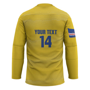 Cabo Verde Football 2026 Custom Hockey Jersey Tubaroes Azuis Goalkeeper Yellow Jersey