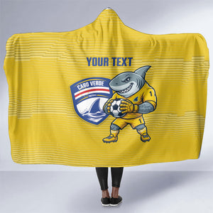 Cabo Verde Football 2026 Custom Hooded Blanket Tubaroes Azuis Goalkeeper Yellow Jersey