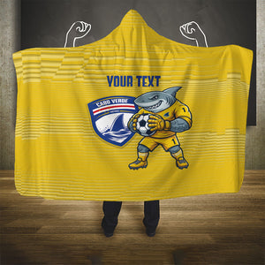 Cabo Verde Football 2026 Custom Hooded Blanket Tubaroes Azuis Goalkeeper Yellow Jersey
