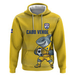 Cabo Verde Football 2026 Custom Hoodie Tubaroes Azuis Goalkeeper Yellow Jersey