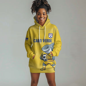 Cabo Verde Football 2026 Custom Hoodie Dress Tubaroes Azuis Goalkeeper Yellow Jersey