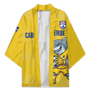 Cabo Verde Football 2026 Custom Kimono Tubaroes Azuis Goalkeeper Yellow Jersey