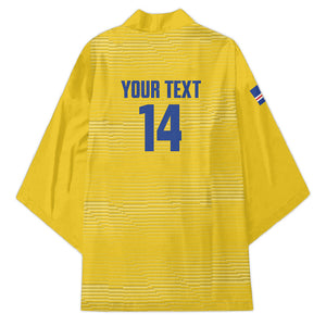 Cabo Verde Football 2026 Custom Kimono Tubaroes Azuis Goalkeeper Yellow Jersey