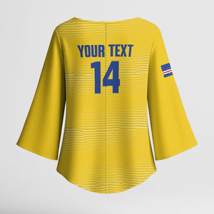 Cabo Verde Football 2026 Custom Kimono Sleeve Blouse Tubaroes Azuis Goalkeeper Yellow Jersey