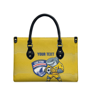 Cabo Verde Football 2026 Custom Leather Bag Tubaroes Azuis Goalkeeper Yellow Jersey